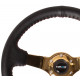 Volani NRG Reinforced 3-spoke leather Steering Wheel (350mm) - Gold | race-shop.si