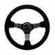 Volani 3-kraki volanski obroč NRG, 350mm, semiš, 75mm zamik, črna/siva/rdeča | race-shop.si