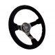 Volani 3-kraki volanski obroč NRG, 350mm, semiš, 75mm zamik, črna/siva/rdeča | race-shop.si