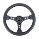 Volani NRG Reinforced 3-spoke leather Steering Wheel with holes, (350mm), black | race-shop.si