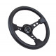 Volani 3-kraki volanski obroč NRG, 350mm, usnje, luknjani kraki, 75mm zamik, črna | race-shop.si