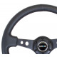 Volani 3-kraki volanski obroč NRG, 350mm, usnje, luknjani kraki, 75mm zamik, črna | race-shop.si
