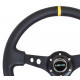 Volani 3-kraki volanski obroč NRG, 350mm, usnje, 75mm zamik, črna/rumena | race-shop.si