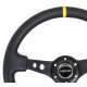 Volani NRG Reinforced 3-spoke leather Steering Wheel with holes, (350mm), black/yellow | race-shop.si