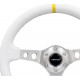 Volani NRG Reinforced 3-spoke leather Steering Wheel with holes, (350mm), white/silver/yellow | race-shop.si