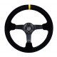 NRG Reinforced 3-spoke suede Steering Wheel (350mm) - Black/Yellow