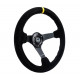 Volani 3-kraki volanski obroč NRG, 350mm, semiš, 75mm zamik, črna/rumena | race-shop.si