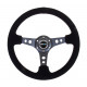 Volani NRG Reinforced 3-spoke suede Steering Wheel with holes, (350mm), black | race-shop.si