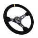 Volani 3-kraki volanski obroč NRG, 350mm, semiš, luknjani kraki, 75mm zamik, črna/rumena | race-shop.si