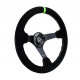Volani 3-kraki volanski obroč NRG, 350mm, semiš, 75mm zamik, črna/zelena | race-shop.si