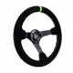 Volani NRG Reinforced 3-spoke suede Steering Wheel (350mm) - Black/Green | race-shop.si