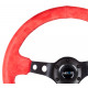 Volani 3-kraki volanski obroč NRG, 350mm, semiš, 75mm zamik, rdeča/črna | race-shop.si