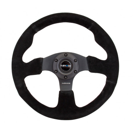 Volani 3-kraki volanski obroč NRG RACE, 320mm, semiš, 25mm zamik, črna | race-shop.si