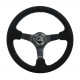 Volani 3-kraki volanski obroč NRG, 350mm, semiš, 75mm zamik, črna/modra | race-shop.si