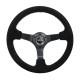 Volani NRG Reinforced 3-spoke suede Steering Wheel (350mm) - Black/blue | race-shop.si