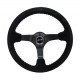NRG Reinforced 3-spoke suede Steering Wheel (350mm) - Black