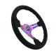 Volani NRG Reinforced 3-spoke suede Steering Wheel with slits, (350mm), black/neochrome | race-shop.si