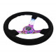 Volani NRG Reinforced 3-spoke suede Steering Wheel with slits, (350mm), black/neochrome | race-shop.si