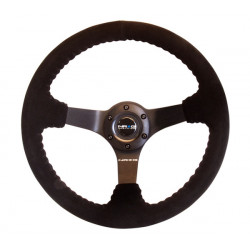 NRG Reinforced 3-spoke suede Steering Wheel (350mm) - Odi Bakchins edition