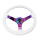 Volani 3-kraki volanski obroč NRG, 350mm, les, 75mm zamik, bela/neon/rjava | race-shop.si