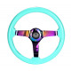 Volani 3-kraki volanski obroč NRG Minty fresh/NEO, 350mm, les, 75mm zamik, rjava/neon | race-shop.si