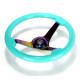 Volani 3-kraki volanski obroč NRG Minty fresh/NEO, 350mm, les, 75mm zamik, rjava/neon | race-shop.si