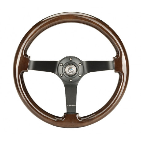 Volani NRG 3-kraki športni volan iz mahagonija (350mm) - temen les/črna | race-shop.si