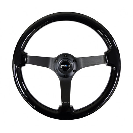 Volani 3-kraki volanski obroč NRG, 350mm, les, 75mm zamik, črna/rjava | race-shop.si