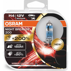 Osram halogen headlight lamps NIGHT BREAKER 200 H4 (2pcs)