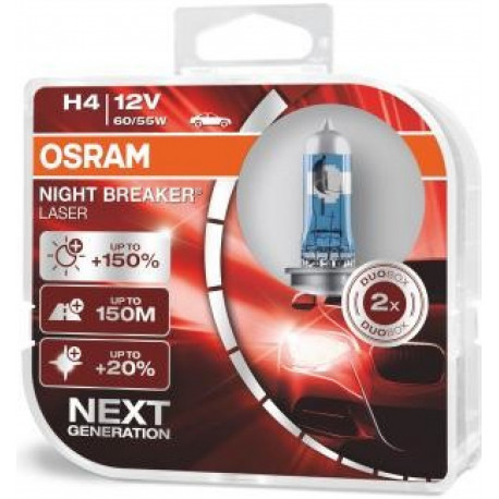 Bulbs and xenon lights Osram halogenski žarometi NIGHT BREAKER LASER H4 (2 kosa) | race-shop.si