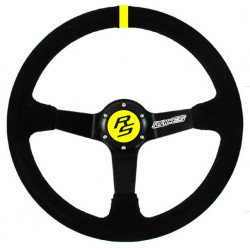 Steering wheel RACES Giallo Clarus, 350mm, suede, 90mm deep dish