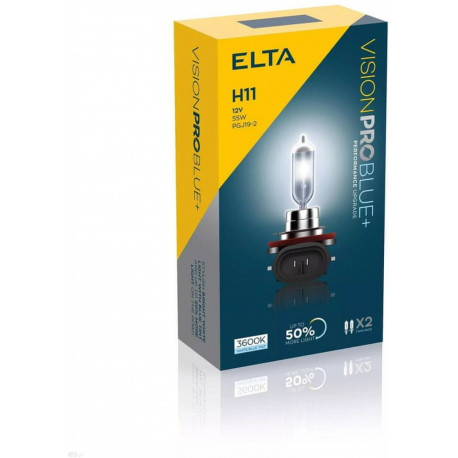 Bulbs and xenon lights ELTA VISION PRO BLUE+ 12V 55W halogen headlight lamps PGJ19-2 H11 (2 kosa) | race-shop.si