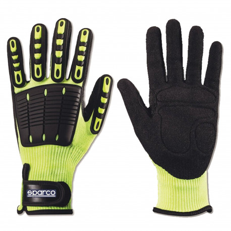 Oprema za mehanike Mechanics` glove Sparco SPORTAC protective black/yellow | race-shop.si