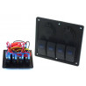 Waterproof panel with 4 Carling Rocker switches (IP68)