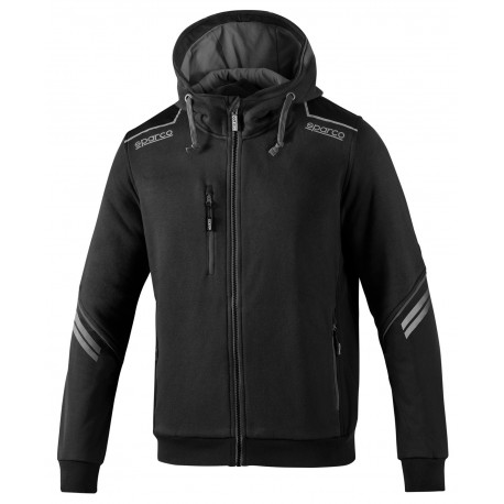 Majice s kapuco in jakne SPARCO TECH HOODED FULL ZIP TW - black | race-shop.si