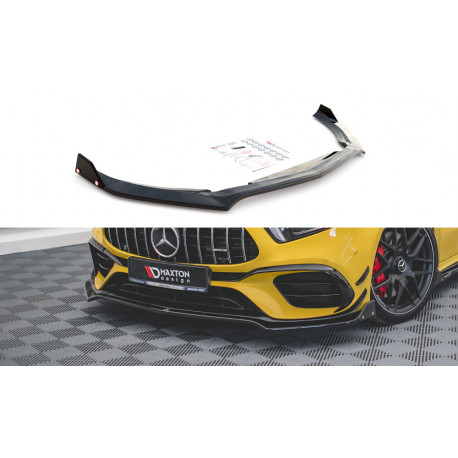 Body kit a vizuálne doplnky MAXTON DESIGN sprednji splitter + flapsi za Mercedes-AMG A 45 S Aero Pack W177, sijajno črna, V3 | race-shop.si