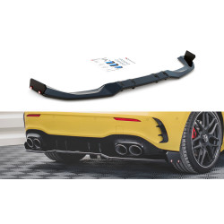 MAXTON DESIGN zadnji centralni splitter + flapsi za Mercedes-AMG A 45 S Aero Pack W177, sijajno črna