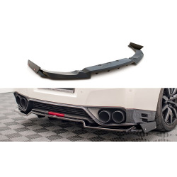 MAXTON DESIGN zadnji centralni splitter + flapsi za Nissan GTR R35 Facelift, sijajno črna