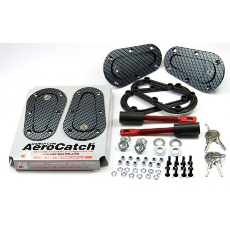 Čepi za pokrov motorja Aerocatch - Flush locking, carbon look | race-shop.si
