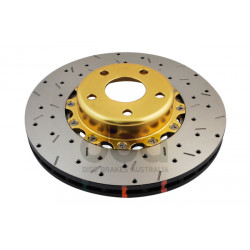 DBA 5000 series Crossed Drilled & Slotted 2-Piece Gold Hat DBA5010GLDXS (2 pcs)