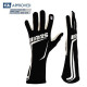 Rokavice FIA dirkalne rokavice RRS GRIP 2 (notranji šivi), črna/bela | race-shop.si
