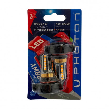 Bulbs and xenon lights PHOTON LED EXCLUSIVE SERIES PSY19W/ PSY24W avtomobilska žarnica 12V 19-24W PG20/7 amber CAN (2 kosa) | race-shop.si
