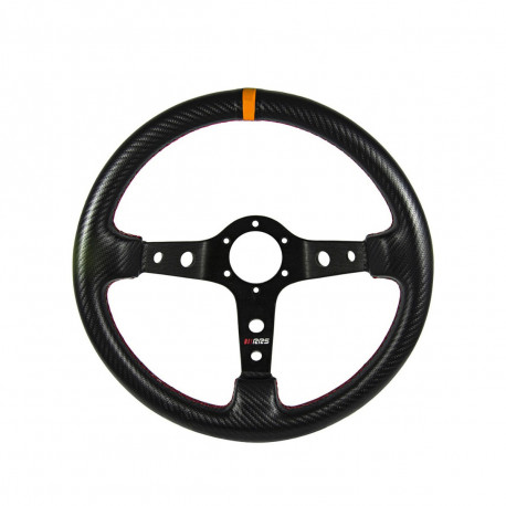 Volani 3-kraki volanski obroč RRS Carbon 90, 350mm, karbon, debelina 37/29mm, 90mm zamik, karbon/črna/oranžna | race-shop.si