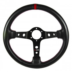 3-kraki volanski obroč RRS Carbon 90, 350mm, karbon, debelina 37/29mm, 90mm zamik, karbon/črna/rdeča