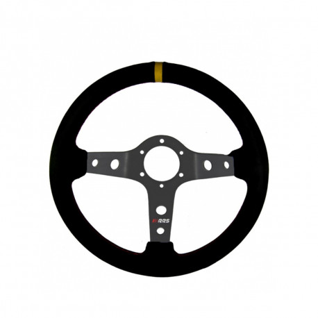 Volani Steering wheel RRS Corsa 3, 350mm, suede,grey spokes, 90mm deep dish | race-shop.si