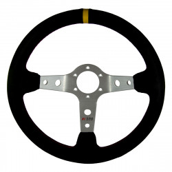 Steering wheel RRS Corsa 3, 350mm, suede,silver spokes, 90mm deep dish