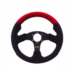 3-kraki volanski obroč RRS RACER, 320mm, semiš, brez zamika, črna/rdeča