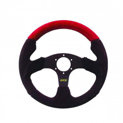 Steering wheel RRS RACER flat 320mm - red suede