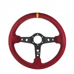 Steering wheel RRS Corsa,350mm, red suede - grey spokes, dished 90