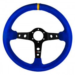 Steering wheel RRS Corsa,350mm,blue suede - black spokes, dished 90